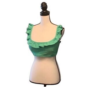 PLUS SIZE NWT J. Crew plus size bikini top with ruffle neckline